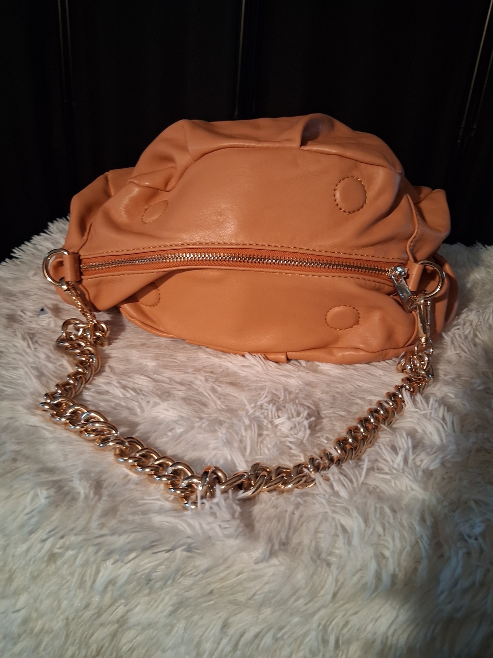 ASOS Tan Shoulder Bag with Gold Chain Strap